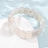 Natural Grey Agate Beaded Stretch Bracelets for Unisex G-K303-01J-3