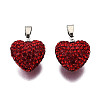 Polymer Clay Rhinestone Pendants RB-S055-10-01-2