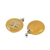 Natural & Synthetic Mixed Gemstone Flat Round Pendants G-Q188-01P-3