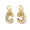 Real 18K Gold Plated Brass Micro Pave Clear Cubic Zirconia Charms KK-E068-VB452-C-1