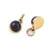 Natural Lapis Lazuli Half Round Charms with Jump Ring STAS-A097-05G-12-2