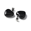 Natural Black Agate Pendants X-G-I311-A16-01-2