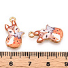 Painted Alloy Pendants PALLOY-P288-05G-04-3