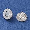 Brass Micro Pave Clear Cubic Zirconia Magnetic Clasps KK-P284-01A-S-2