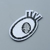 Single Eye Polyester Embroidery Cloth Iron on/Sew on Patches PATC-WH0001-117B-2