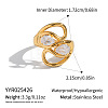 Irregular 304 Stainless Steel Pave Clear Cubic Zirconia Cuff Open Rings for Women MO3705-4-1