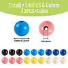 240Pcs 6 Colors Natural Wooden Beads WOOD-TA0002-74B-5