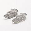 Brass Micro Pave Cubic Zirconia Enhancer Shortener Bails ZIRC-P048-10P-1