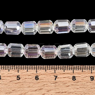 Electroplate Transparent Column Glass Beads Strands EGLA-A043-02-AB04-1