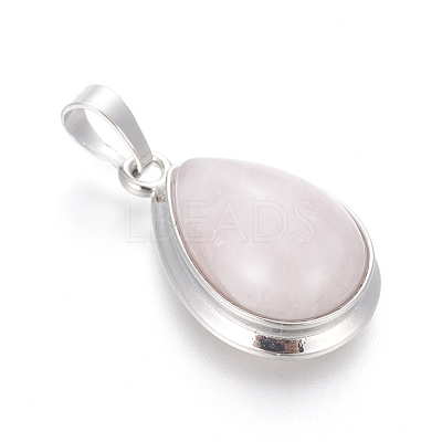 Natural Rose Quartz Pendants G-L512-C22-1