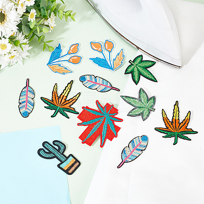 36Pcs 6 Style Polyester Fabrics Computerized Embroidery Cloth Sew on Patches PATC-FG0001-05-1
