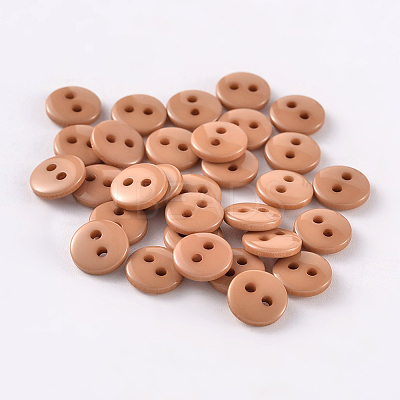 2-Hole Flat Round Resin Sewing Buttons for Costume Design BUTT-E119-18L-09-1
