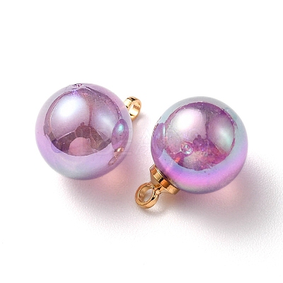 10Pcs UV Plating Acrylic Pendants FIND-YW0002-05A-1