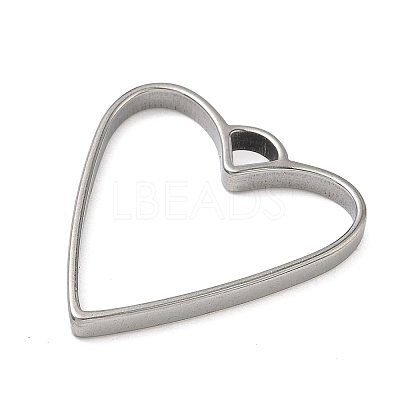 Heart 304 Stainless Steel Open Back Bezel Pendants STAS-K279-04A-P-1