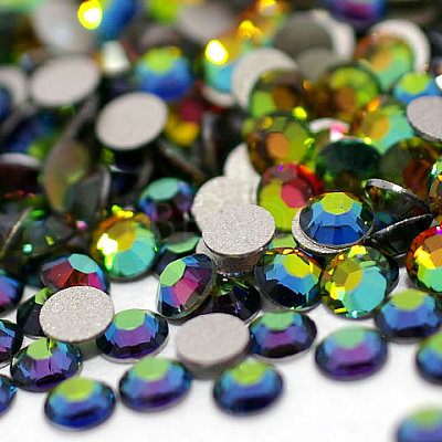 Glass Flat Back Rhinestone RGLA-C002-SS10-001VM-1