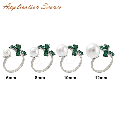 Bowknot & Flower Brass Micro Pave Cubic Zirconia Cuff Ring Settings KK-K297-20P-1