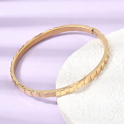 304 Stainless Steel Textured Hinged Cuff Bangles for Women SA-CBAC920-18G-1