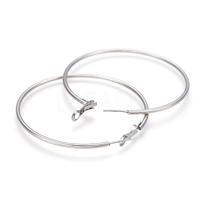 Tarnish Resistant 201 Stainless Steel Hoop Earrings EJEW-F188-24P-D-1