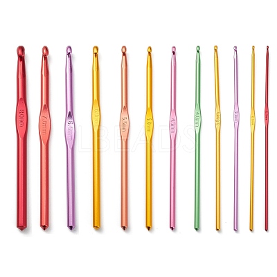 Aluminum Crochet Hooks Needles TOOL-S011-01-1