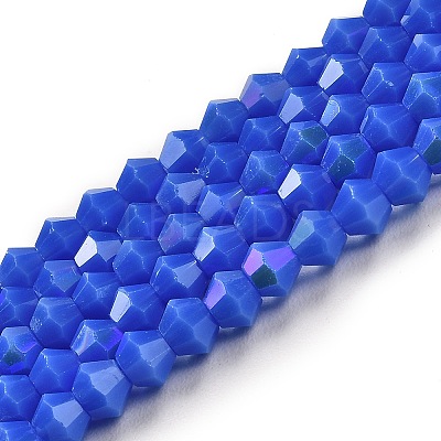 Opaque Solid Color Imitation Jade Glass Beads Strands GLAA-F029-P4mm-D11-1