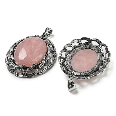 Natural Rose Quartz Big Pendants G-C104-01E-AS-1