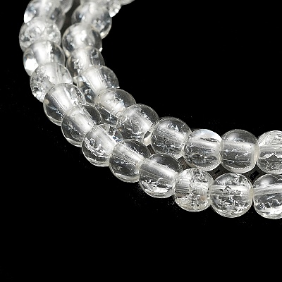 Spray Painted Crackle Glass Beads Strands CCG-Q001-4mm-01-1