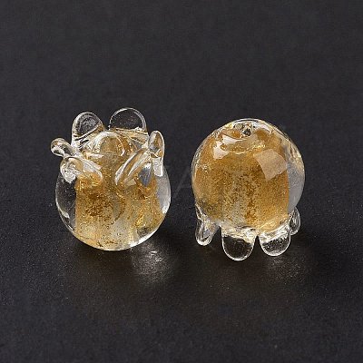 Handmade Gold Foil Lampwork Glass Beads X1-LAMP-G158-02A-1