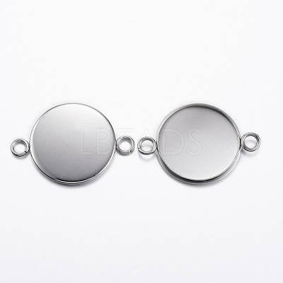 Tarnish Resistant 304 Stainless Steel Cabochon Connector Settings X-STAS-P161-29-20mm-1