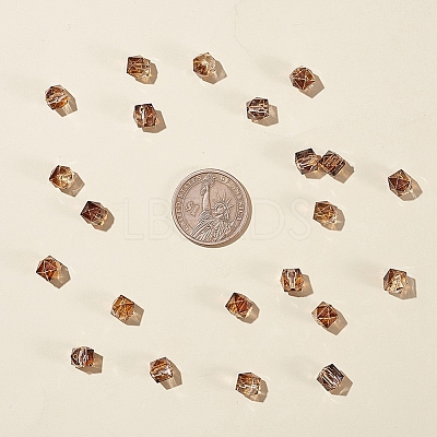 Two Tone Transparent Spray Painted Acrylic Bead X-ACRP-T005-26A-1