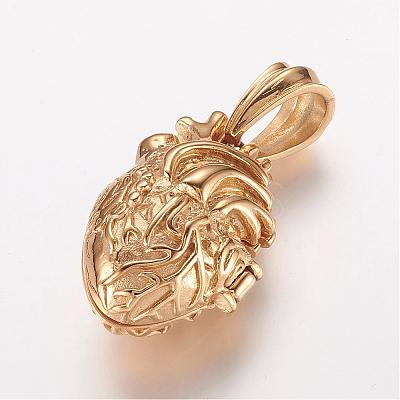 304 Stainless Steel Locket Pendants STAS-P137-19G-1