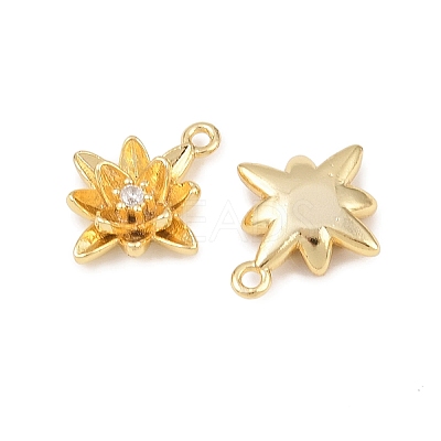 Brass Micro Pave Clear Cubic Zirconia Charms KK-G544-07G-03-1