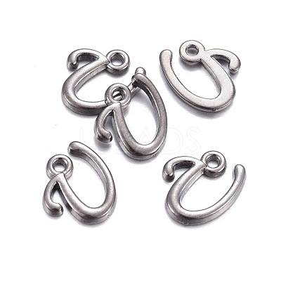 Gunmetal Plated Alloy Letter Pendants PALLOY-J718-01B-U-1