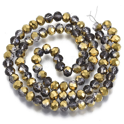 Electroplate Transparent Glass Beads Strands EGLA-A034-T8mm-O20-1