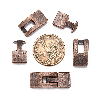 Tibetan Style Snap Lock Clasps TIBE-LF11313Y-R-LF-1