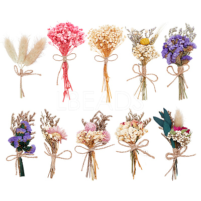 10Pcs 10 Styles Mini Dried Flower Bouquet AJEW-PH0008-78-1
