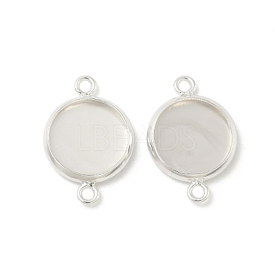 Flat Round Brass Connector Cabochon Settings KK-K414-13E-S-1