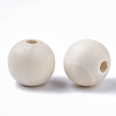 Unfinished Natural Wood Beads X-WOOD-S651-A16mm-LF-1