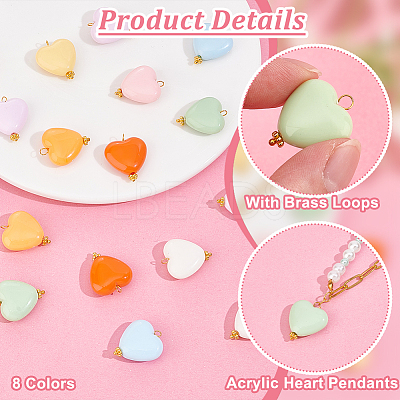 Acrylic Heart Pendants PALLOY-PH01691-1