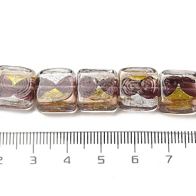 Handmade Gold Foil and Silver Foil Lampwork Beads FOIL-C001-01A-04-1