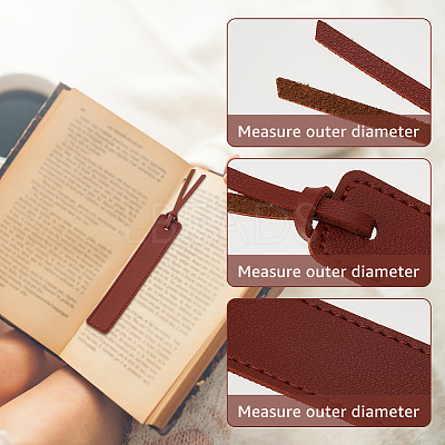 12Pcs 6 Colors PU Leather Bookmark AJEW-FH0006-23-1