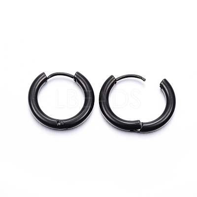 304 Stainless Steel Huggie Hoop Earrings EJEW-F111-18mm-B-1