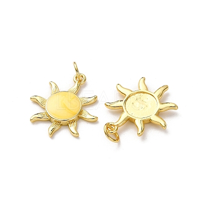 Brass Enamel Pendants FIND-I055-01G-02-1