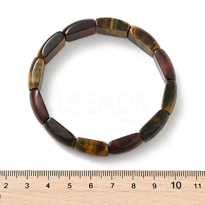 Natural Tiger Eye Bead Stretch Bracelets for Women Men BJEW-C097-02A-1