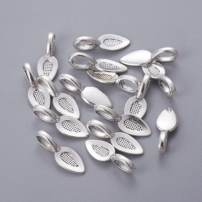 Tibetan Style Alloy Glun-on Flat Pad Bails for Pendants Making LS-TIBEP-3348-AS-RS-1