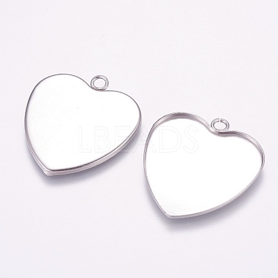 Tarnish Resistant 304 Stainless Steel Pendant Cabochon Settings X-STAS-K148-04B-1