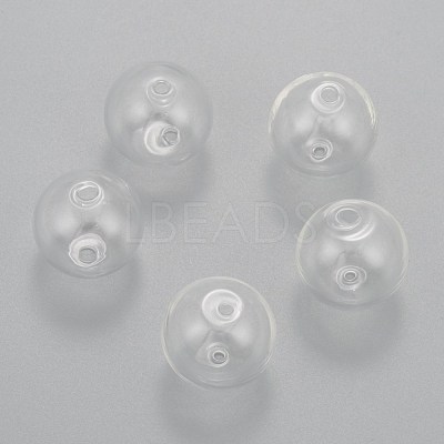 Handmade Two Holes Blown Glass Globe Beads DH017J-1-1