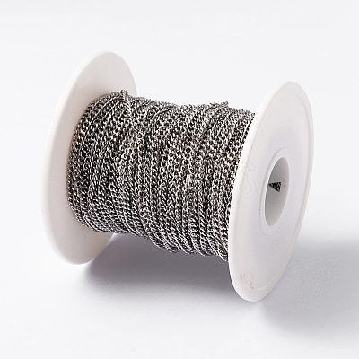 Tarnish Resistant 304 Stainless Steel Curb Chains Twisted Chains CHS-L014-14P-1