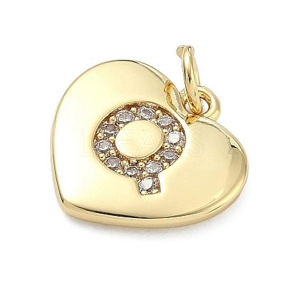 Brass Micro Pave Clear Cubic Zirconia Pendants KK-D229-01G-17-1