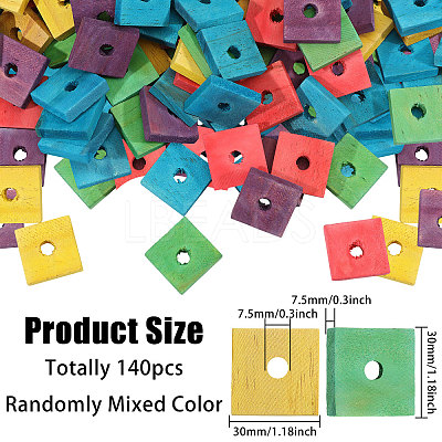 140Pcs Wood European Beads WOOD-CA0001-85-1