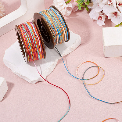 2 Rolls 2 Colors Segment Dyed Round Polyester Twisted Cords OCOR-TA0003-65B-1